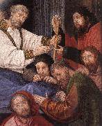 GOES, Hugo van der The Death of the Virgin (detail) France oil painting artist